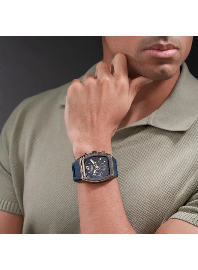 Police Blue Men's Creed Blue Dial Silicone Strap Chronograph Watch for Men, 42mm for Men | Best Price UAE